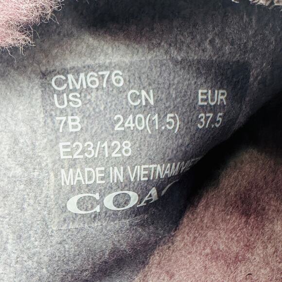 Coach Women's Zennie Signature Shearling Sheep Fur Slippers CM676 Purple Size 7 - Picture 12 of 12